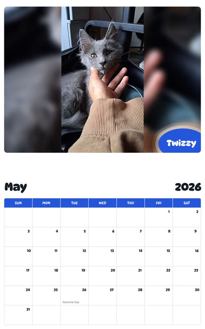 2026 - 2027 Twizzy - Pawidols Pet Calendar