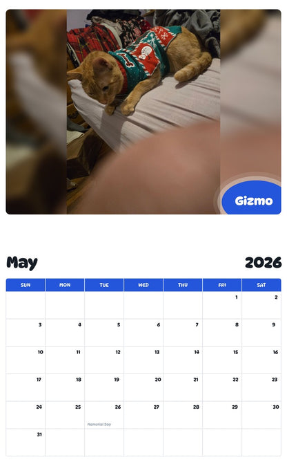 2026 - 2027 Gizmo - Pawidols Pet Calendar