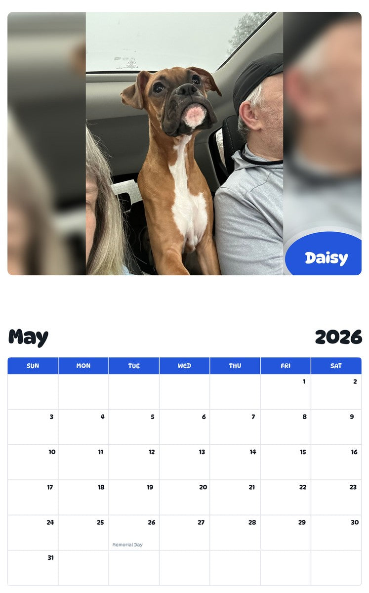 2026 - 2027 Daisy - Pawidols Pet Calendar