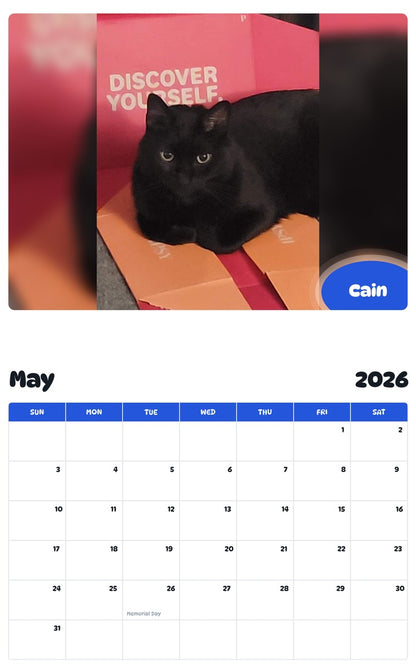 2026 - 2027 Cain - Pawidols Pet Calendar