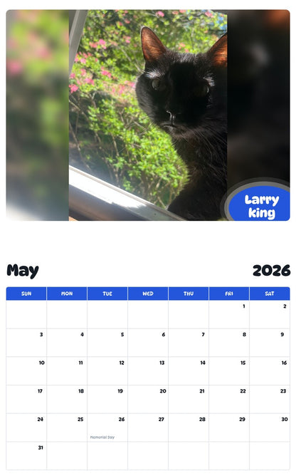 2026 - 2027 Larry king - Pawidols Pet Calendar