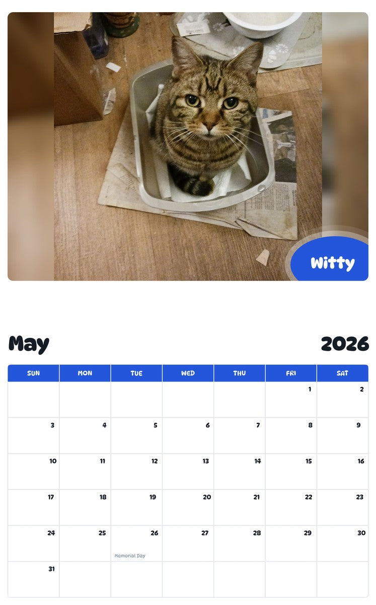 2026 - 2027 Witty - Pawidols Pet Calendar
