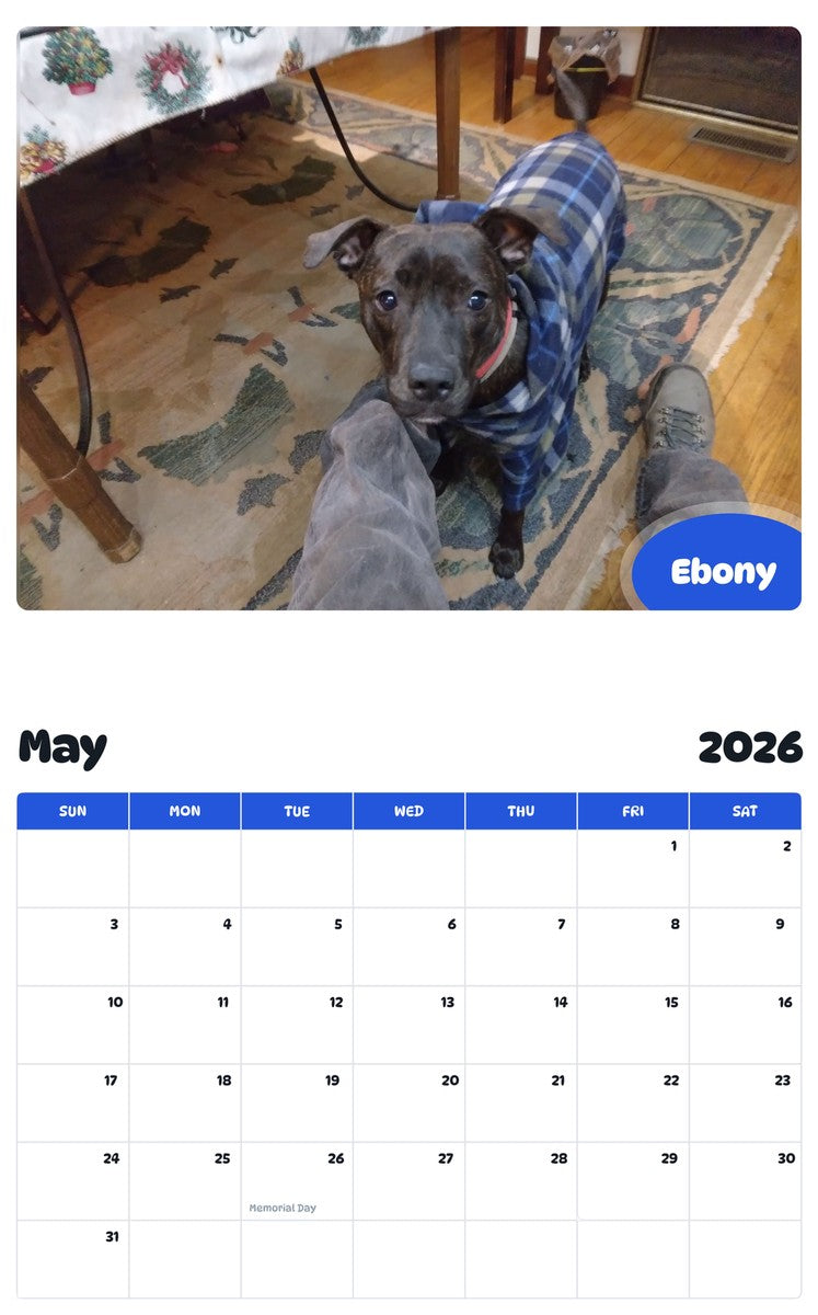 2026 - 2027 Ebony - Pawidols Pet Calendar