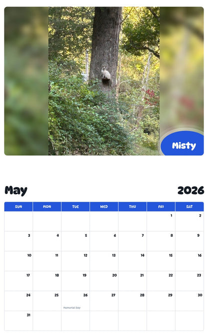 2026 - 2027 Misty - Pawidols Pet Calendar