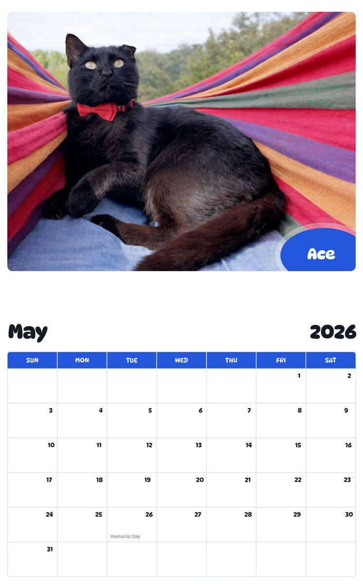 2026 - 2027 Ace - Pawidols Pet Calendar