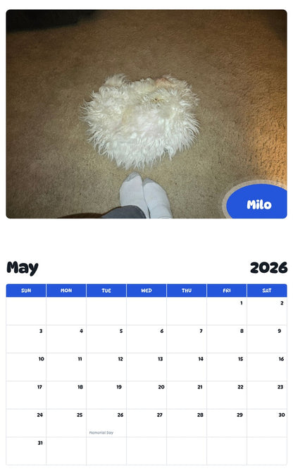 2026 - 2027 Milo - Pawidols Pet Calendar