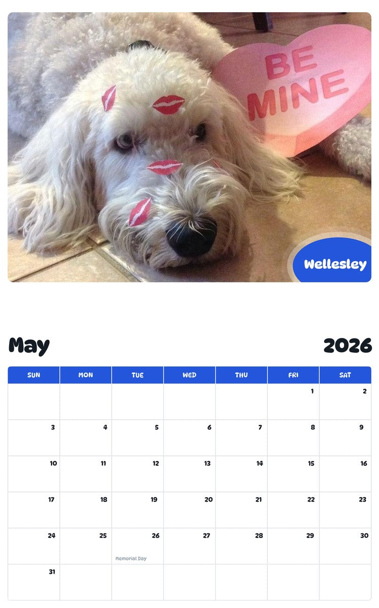 2026 - 2027 Wellesley - Pawidols Pet Calendar
