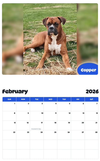 October 2025 - September 2026 Copper - Pawidols Pet Calendar