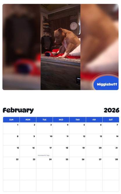 October 2025 - September 2026 Wigglebutt - Pawidols Pet Calendar