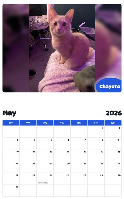 2026 - 2027 Chayote - Pawidols Pet Calendar