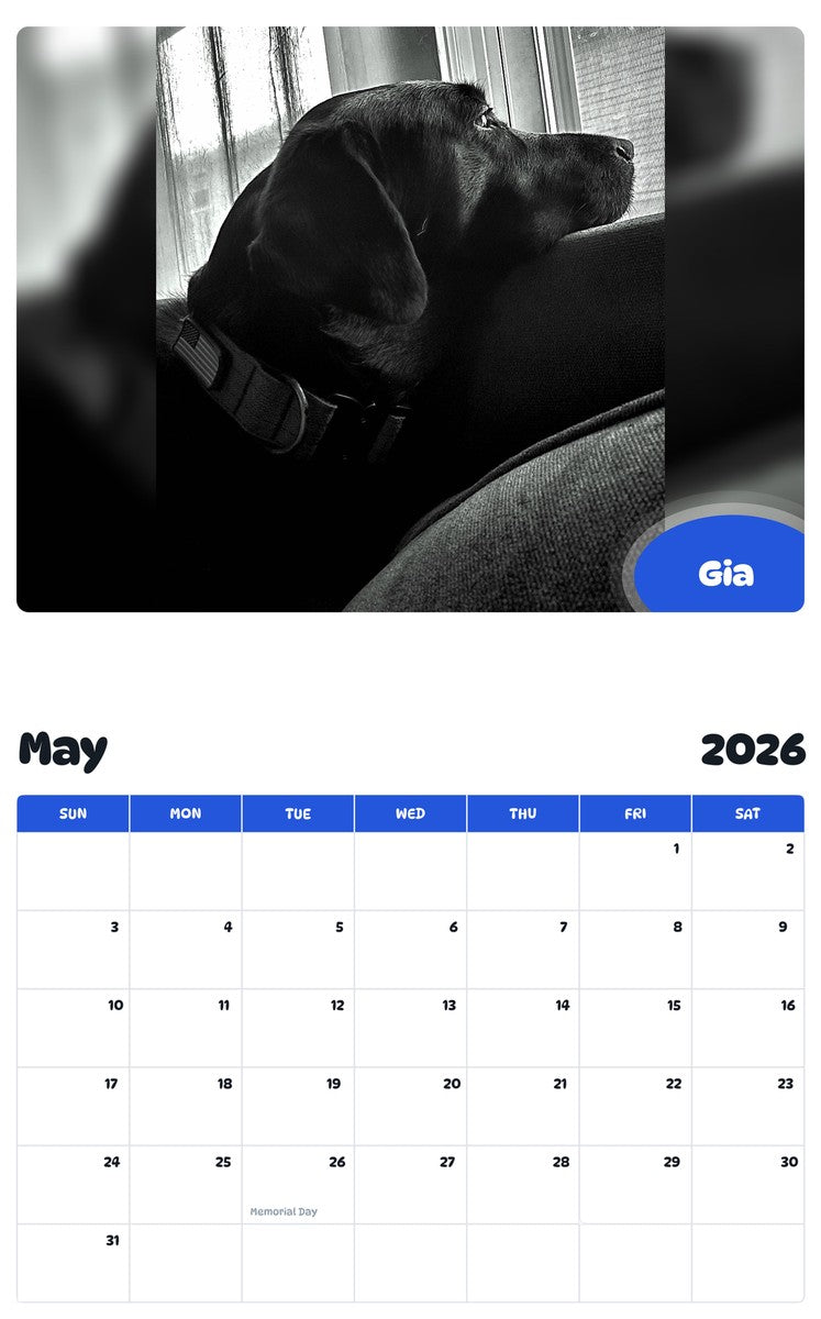 2026 - 2027 Gia - Pawidols Pet Calendar