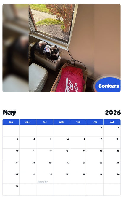 2026 - 2027 Bonkers - Pawidols Pet Calendar
