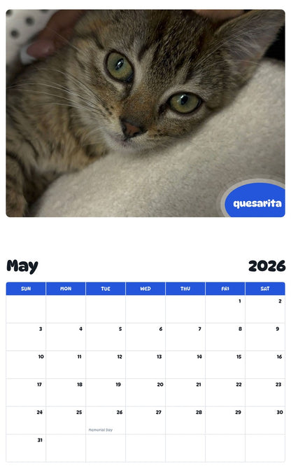 2026 - 2027 quesarita - Pawidols Pet Calendar