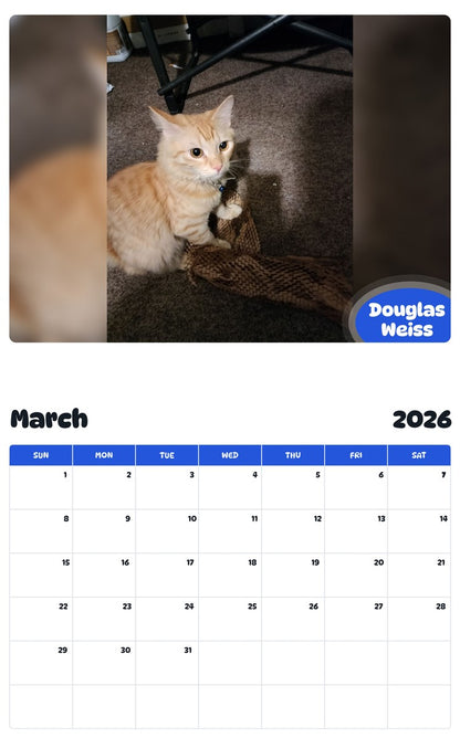 November 2025 - October 2026 Douglas Weiss - Pawidols Pet Calendar