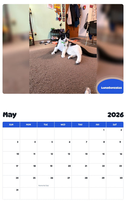 2026 - 2027 LunaGonzales - Pawidols Pet Calendar