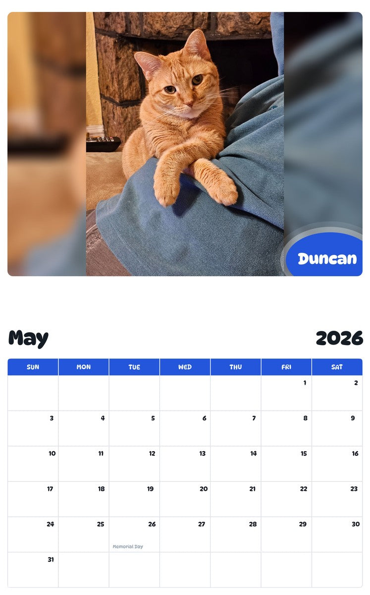 2026 - 2027 Duncan - Pawidols Pet Calendar