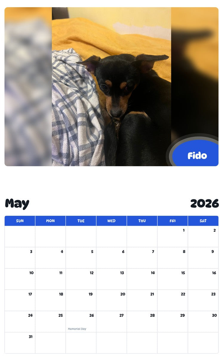 2026 - 2027 Fido - Pawidols Pet Calendar