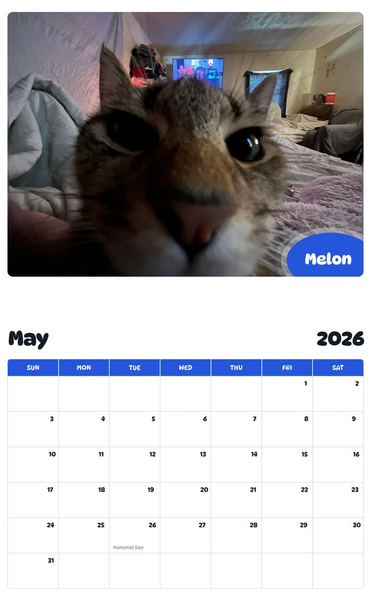 2026 - 2027 Melon - Pawidols Pet Calendar