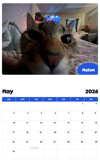 2026 - 2027 Melon - Pawidols Pet Calendar