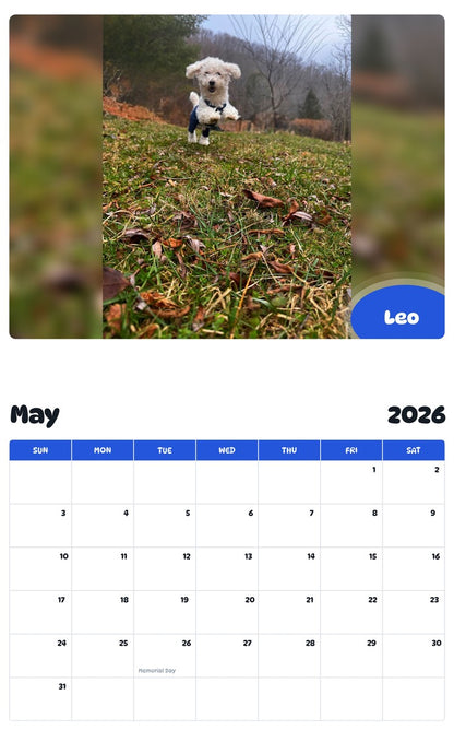 2026 - 2027 Leo - Pawidols Pet Calendar