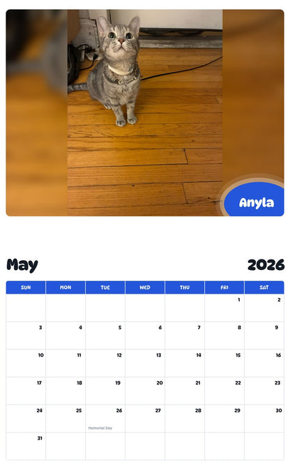 2026 - 2027 Anyla - Pawidols Pet Calendar