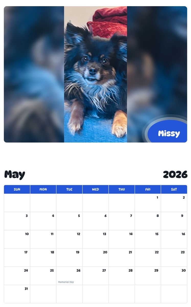 2026 - 2027 Missy - Pawidols Pet Calendar