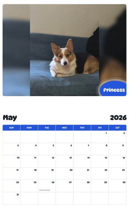 2026 - 2027 Princess - Pawidols Pet Calendar