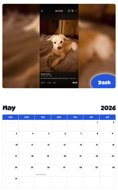 2026 - 2027 Dash - Pawidols Pet Calendar