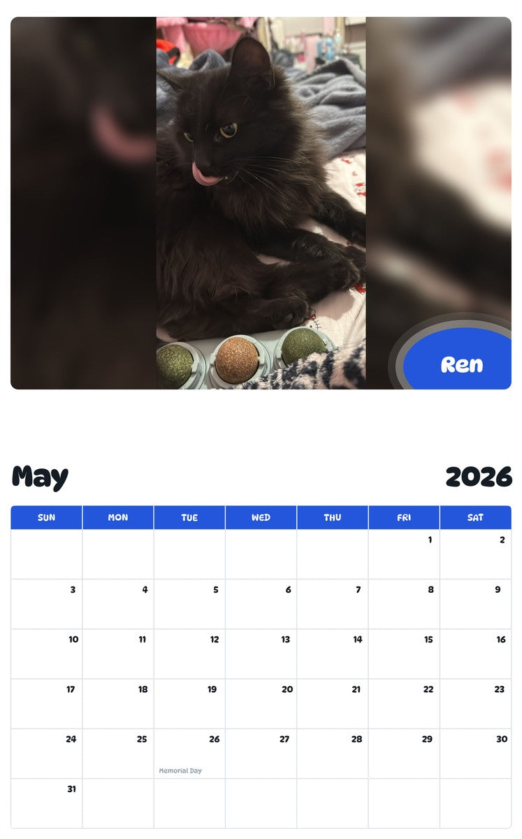 2026 - 2027 Ren - Pawidols Pet Calendar