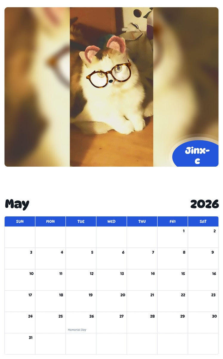 2026 - 2027 Jinx-c - Pawidols Pet Calendar