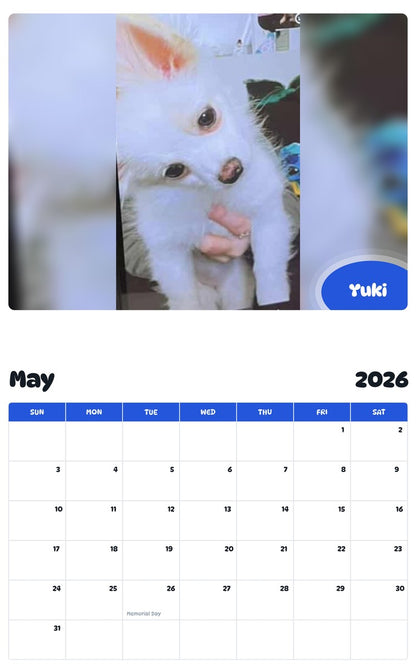 2026 - 2027 Yuki - Pawidols Pet Calendar