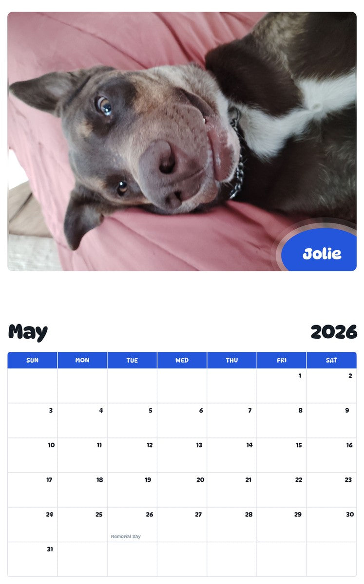 2026 - 2027 Jolie - Pawidols Pet Calendar