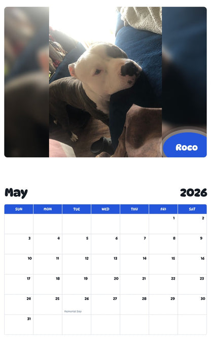 2026 - 2027 Roco - Pawidols Pet Calendar