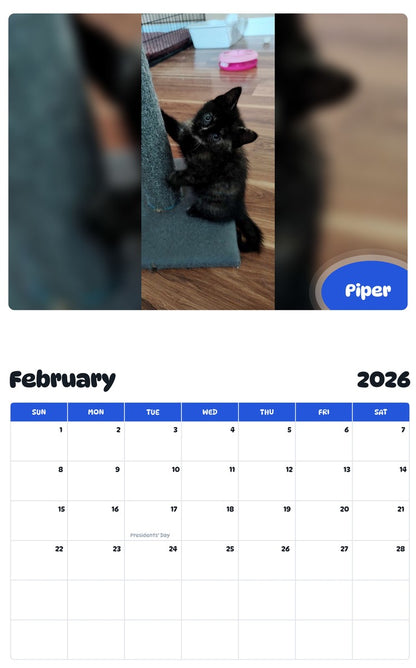 November 2025 - October 2026 Piper - Pawidols Pet Calendar