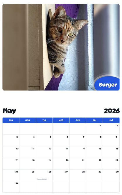 2026 - 2027 Burger - Pawidols Pet Calendar