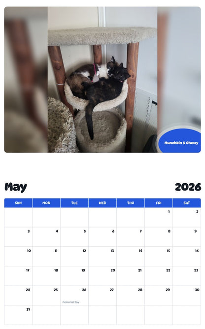 2026 - 2027 Munchkin & Chewy - Pawidols Pet Calendar