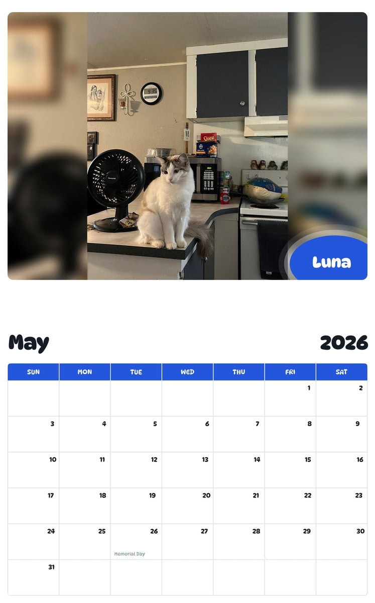 2026 - 2027 Luna - Pawidols Pet Calendar