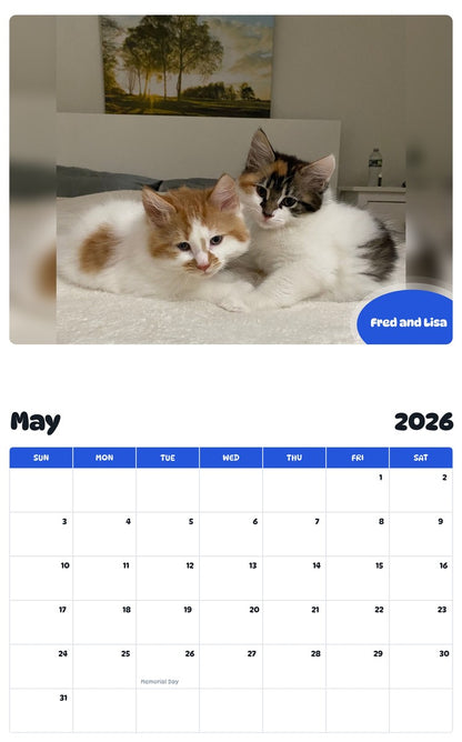 2026 - 2027 Fred and Lisa - Pawidols Pet Calendar