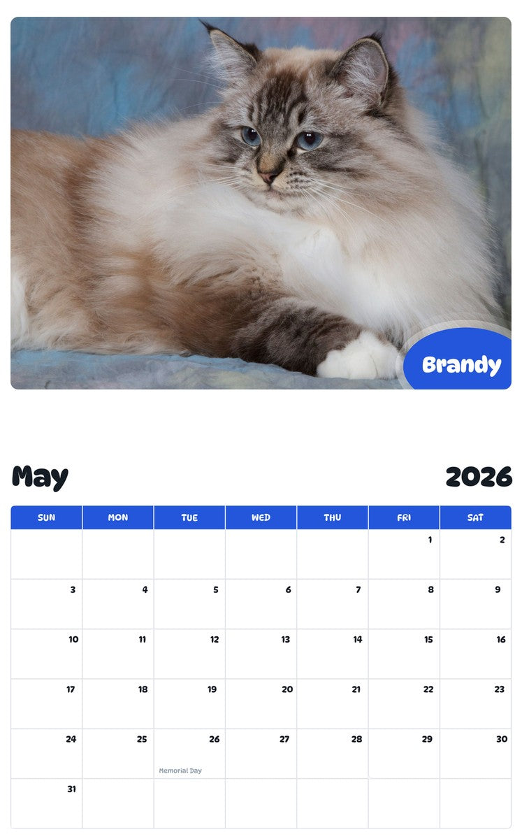 2026 - 2027 Brandy - Pawidols Pet Calendar