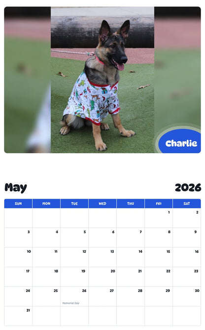 2026 - 2027 Charlie - Pawidols Pet Calendar