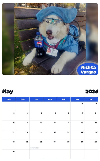 2026 - 2027 Mishka Vargas - Pawidols Pet Calendar