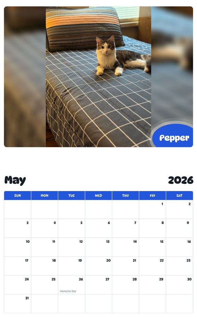 2026 - 2027 Pepper - Pawidols Pet Calendar
