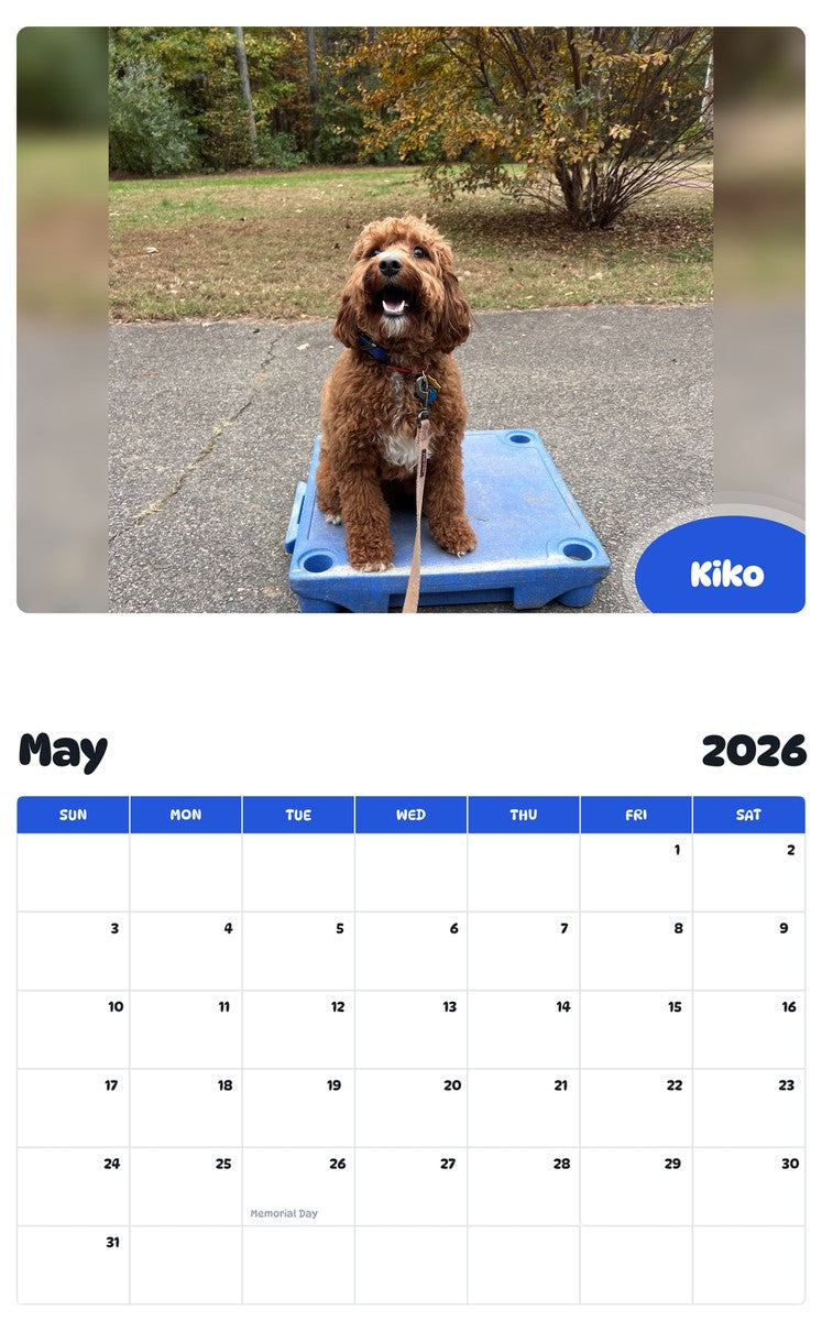 2026 - 2027 Kiko - Pawidols Pet Calendar