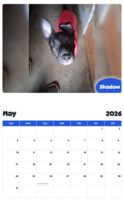 2026 - 2027 Shadow - Pawidols Pet Calendar