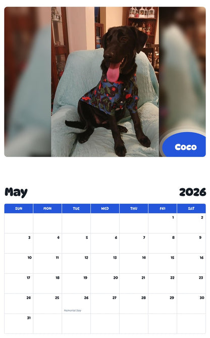 2026 - 2027 Coco - Pawidols Pet Calendar