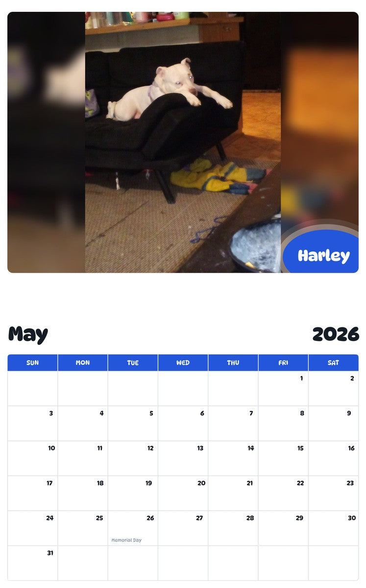 2026 - 2027 Harley - Pawidols Pet Calendar