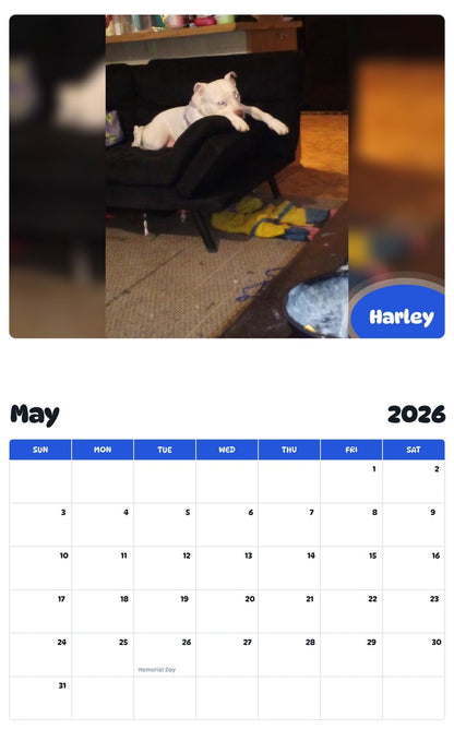 2026 - 2027 Harley - Pawidols Pet Calendar