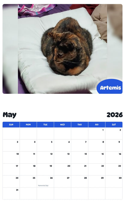 2026 - 2027 Artemis - Pawidols Pet Calendar