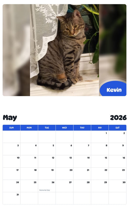 2026 - 2027 Kevin - Pawidols Pet Calendar
