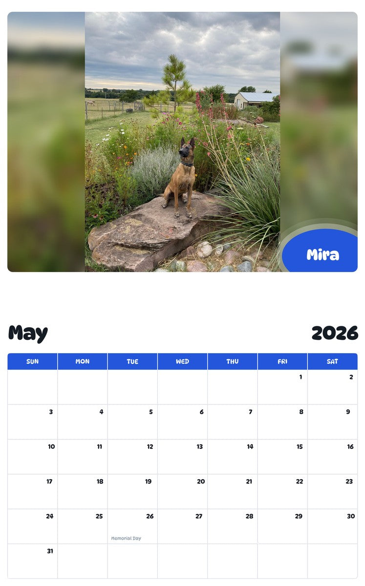 2026 - 2027 Mira - Pawidols Pet Calendar